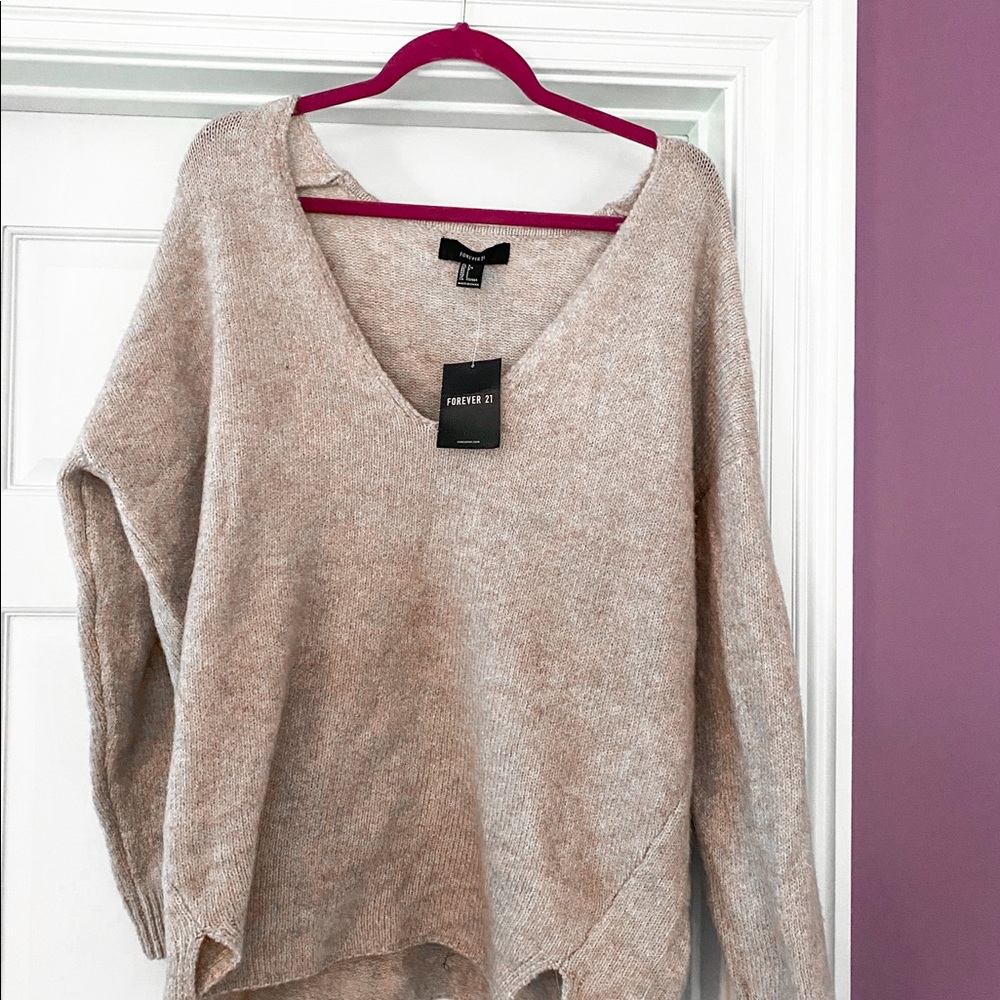 trendy beige F21 sweater
